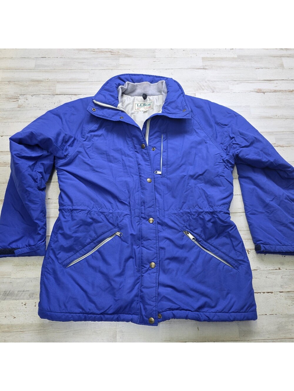 VTG L.L. Bean Penobscot Parka Blue Jacket Women's S Full Zip Coat USA Made